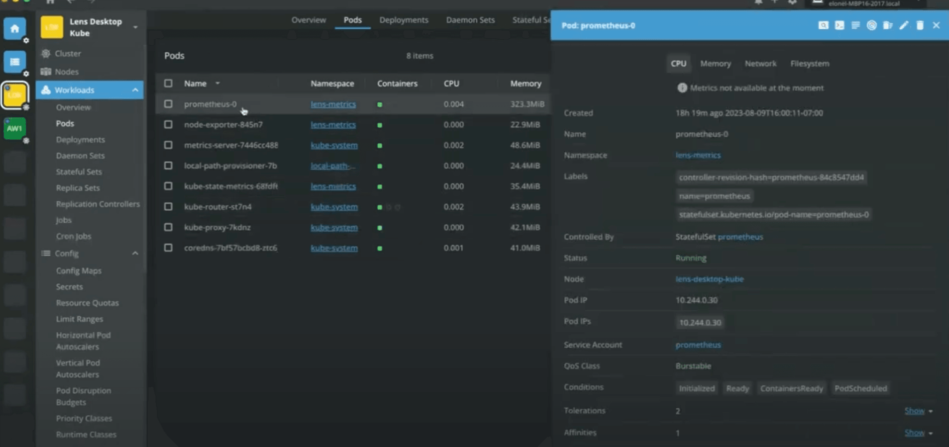 Workload Panel