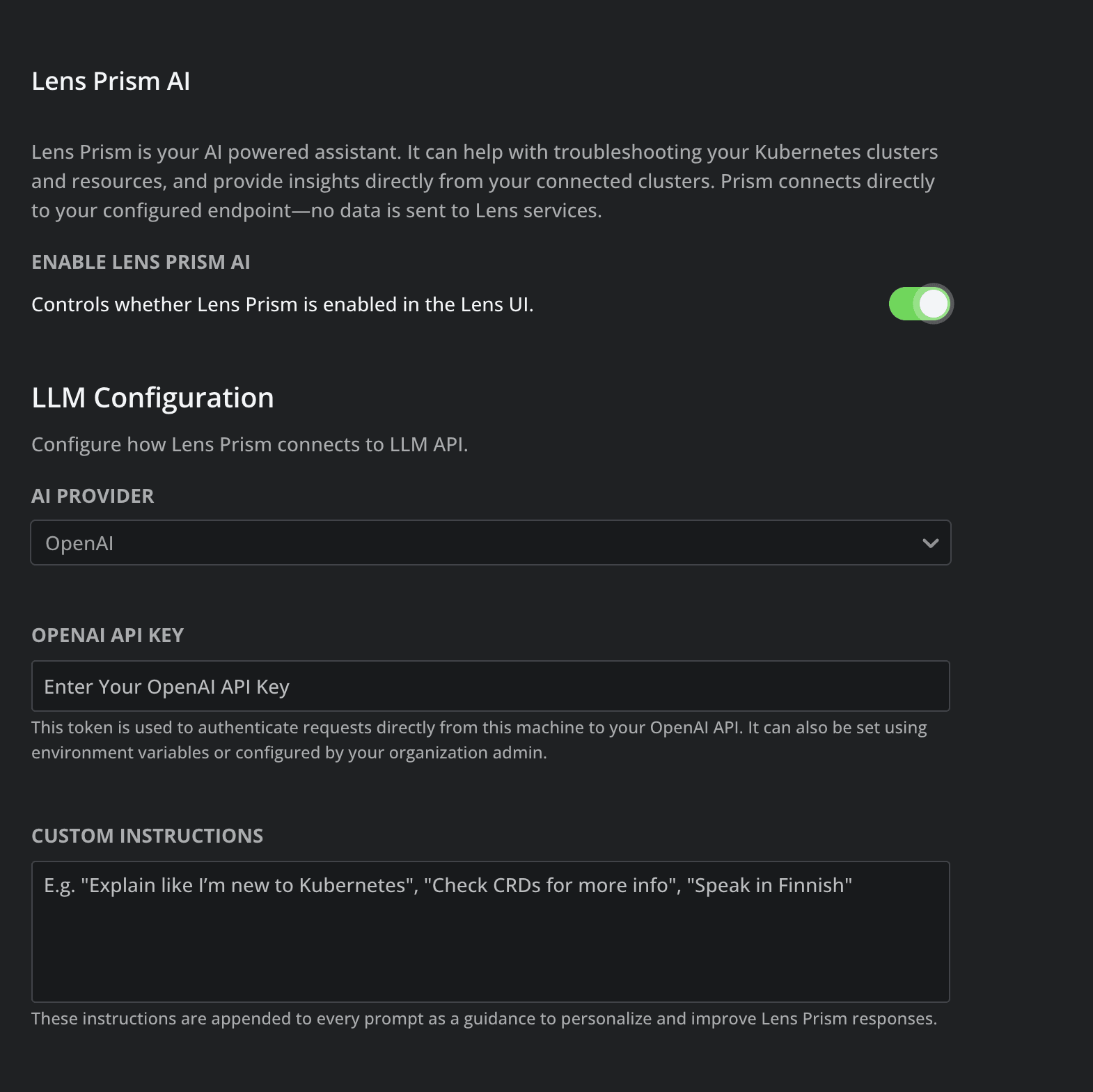 Lens Prism API Key