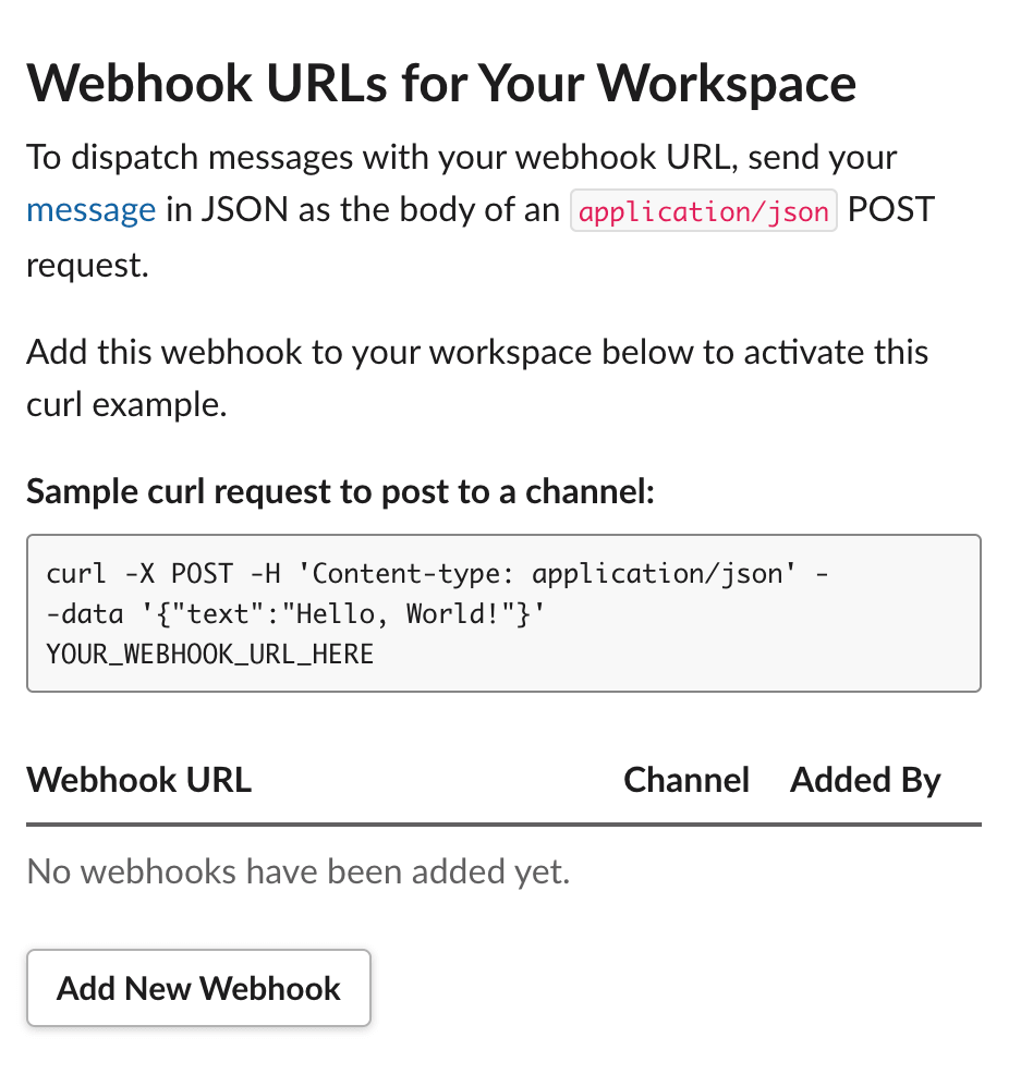 Add new Webhook